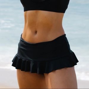 Black ruffle swimsuit skirt